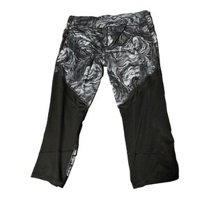 Champion Leggings Mesh Large ‎ floral print calf length black gray